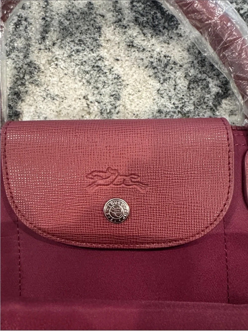 Longchamp Classic Foldable Tote Bag in Deep Wine- medium new - Picture 2 of 7